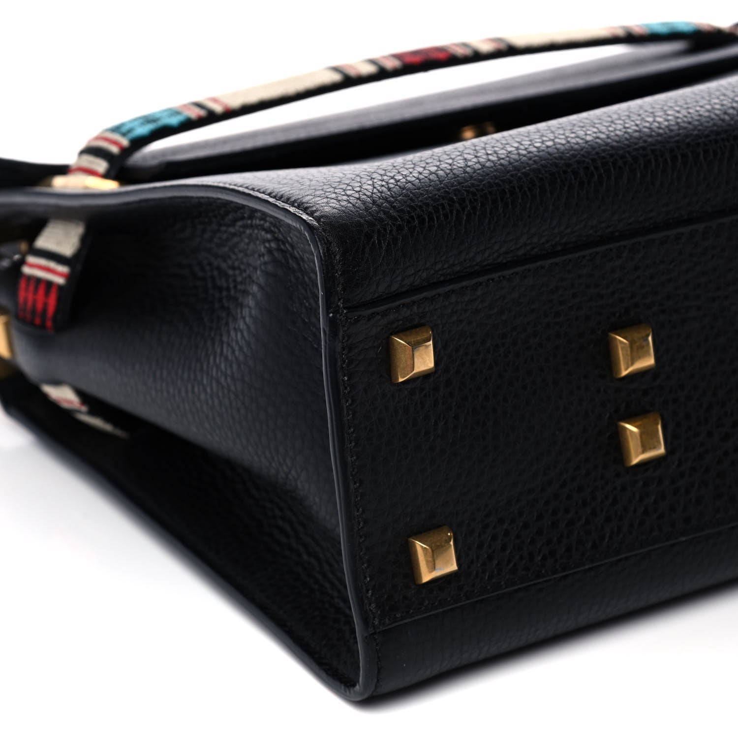 Valentino Garavani Pebbled Calfskin Beaded Medium My Rockstud Frame Bag Black 9 of 14