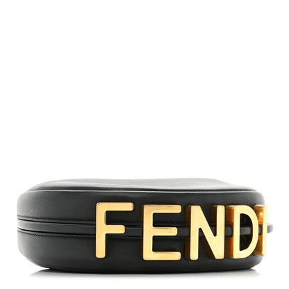 Fendi Vitello Grace Matte Nano Fendigraphy Hobo Charm Black 3 of 9