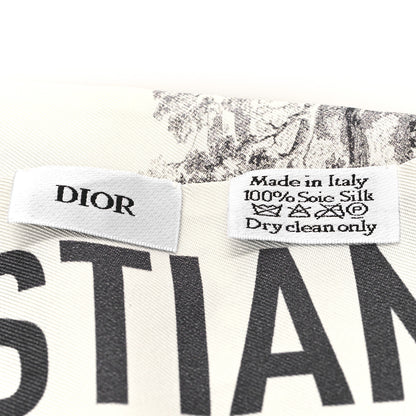 Christian Dior Silk Toile De Jouy Mitzah Scarf White 3 of 3