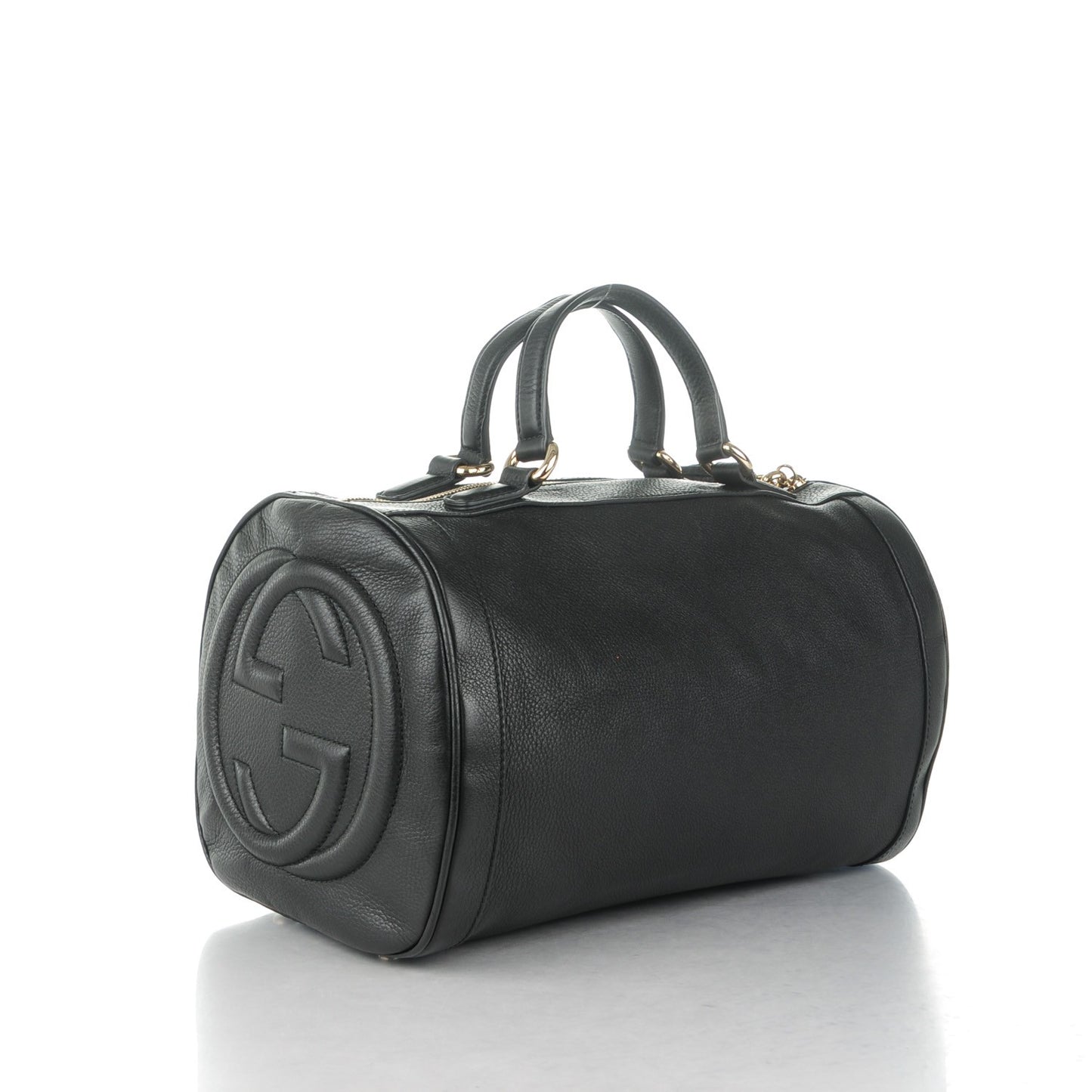 Pebbled Calfskin Medium Soho Boston Black