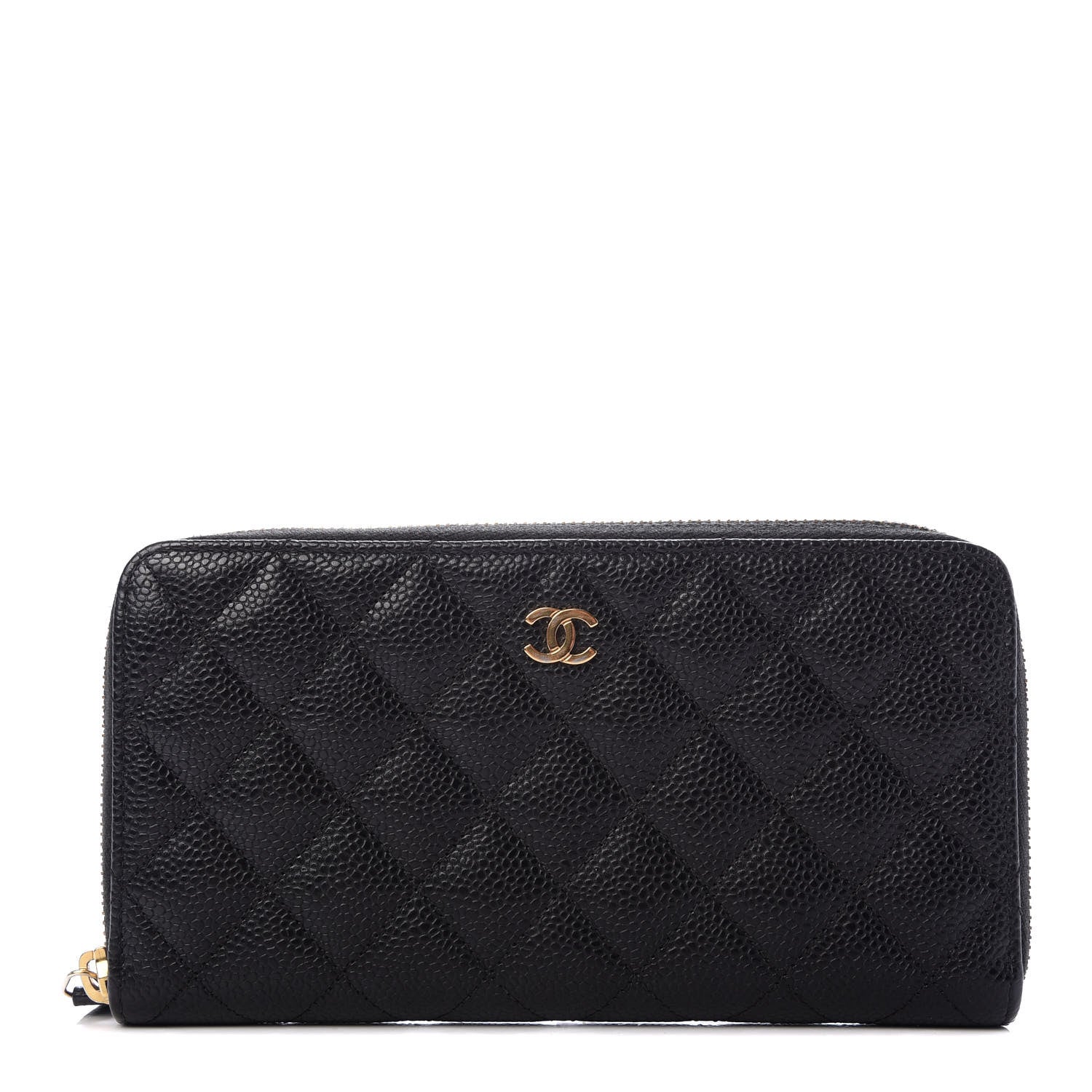 Chanel Caviar Quilted Large Gusset Zip Around Wallet Black 1 of 9