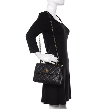 Chanel Lambskin Quilted Small Trendy CC Dual Handle Flap Bag Black 2 of 9