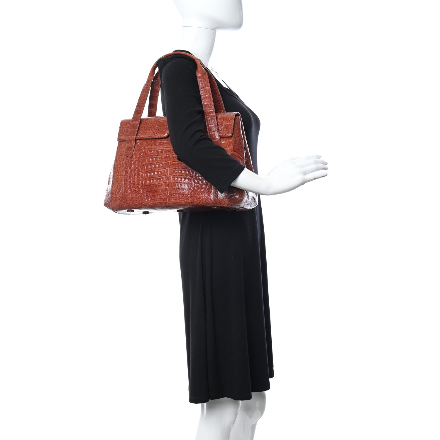 Nancy Gonzalez Crocodile Shoulder Bag Orange 2 of 11