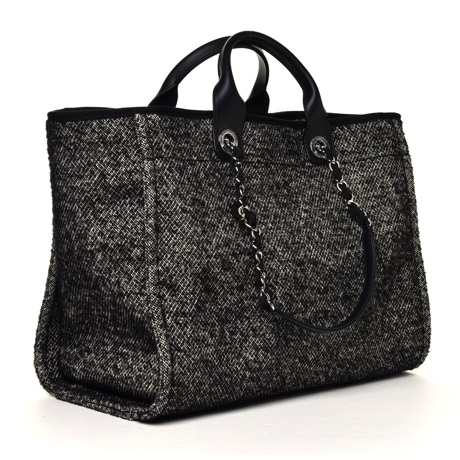 Chanel Mixed Fibers Medium Deauville Tote Black 4 of 8