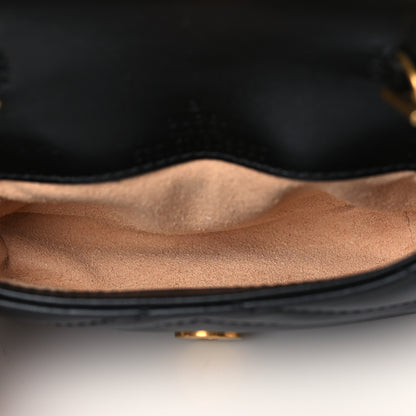 Gucci Calfskin Matelasse GG Marmont 2.0 Coin Purse On A Chain Black 5 of 10