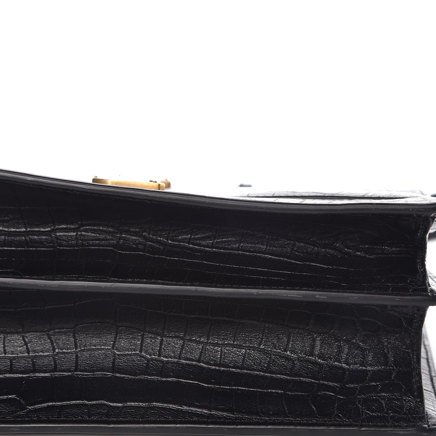Saint Laurent Calfskin Crocodile Embossed Monogram Medium Sunset Black 8 of 8