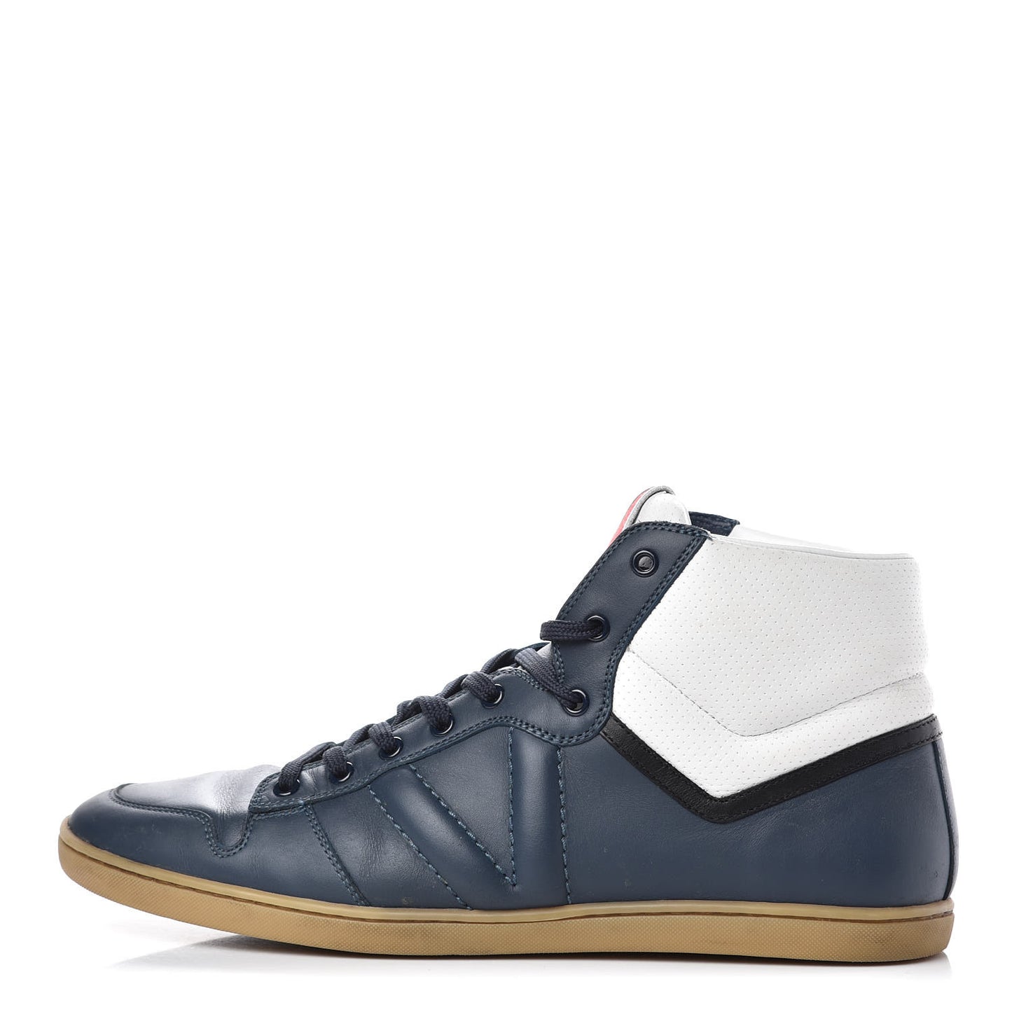 Calfskin Heroes High Top Sneakers 8 Navy