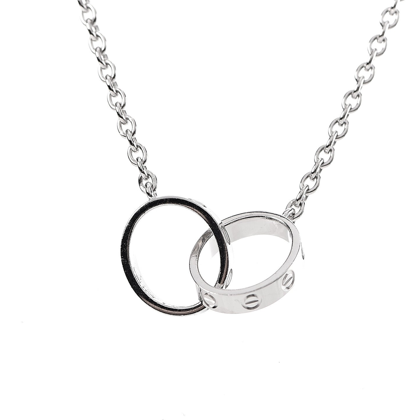 18K White Gold Interlocking LOVE Necklace