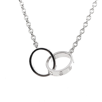 Cartier 18K White Gold Interlocking LOVE Necklace 4 of 8