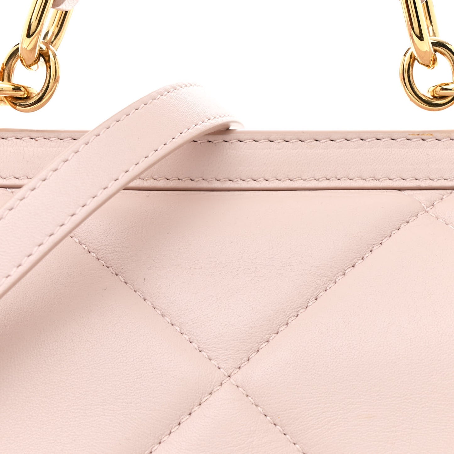 Nappa Quilted Medium Miss Sicily Satchel Rosa Polvere