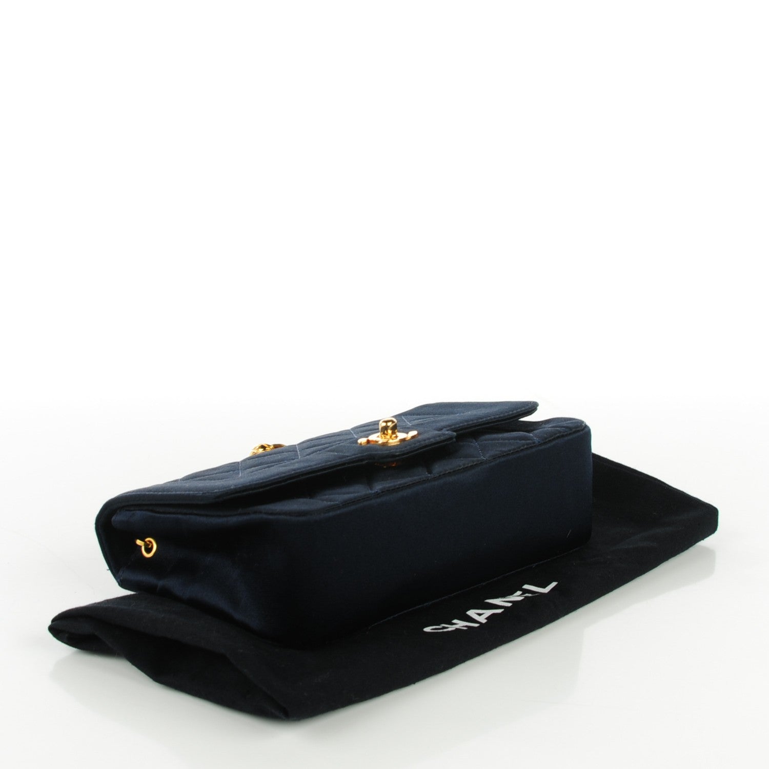 Chanel Satin Quilted Small Flap Navy 4 of 9