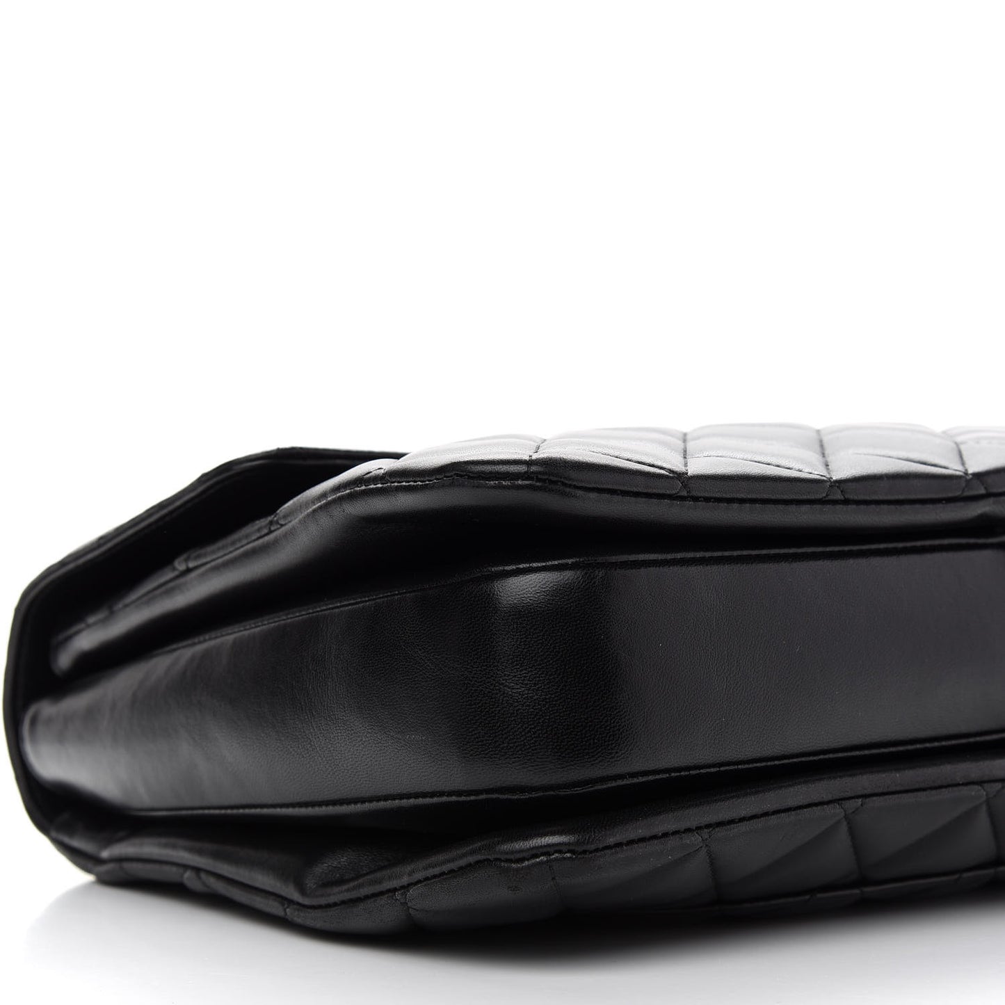 Lambskin Quilted Large Trendy CC Dual Handle Flap Bag Black