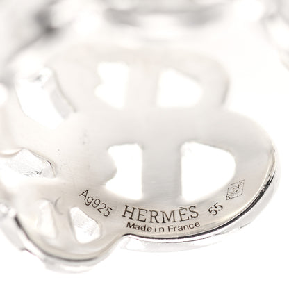 Hermes Sterling Silver GM Chaine d'Ancre Enchainee Band Ring 55 7.25 4 of 5