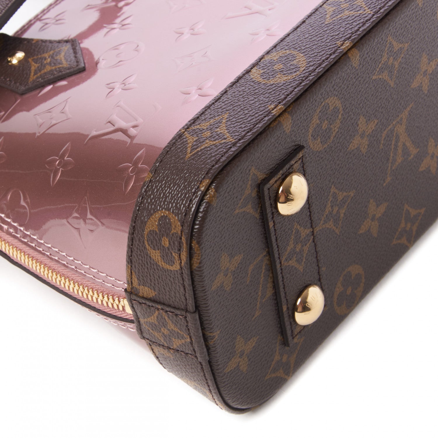 Louis Vuitton Vernis Monogram Alma BB Rose Pale Metallise 6 of 8
