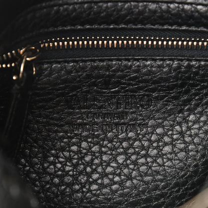 Valentino Garavani Pebbled Calfskin Mini Rockstud Flip-Lock Messenger Bag Black 6 of 8