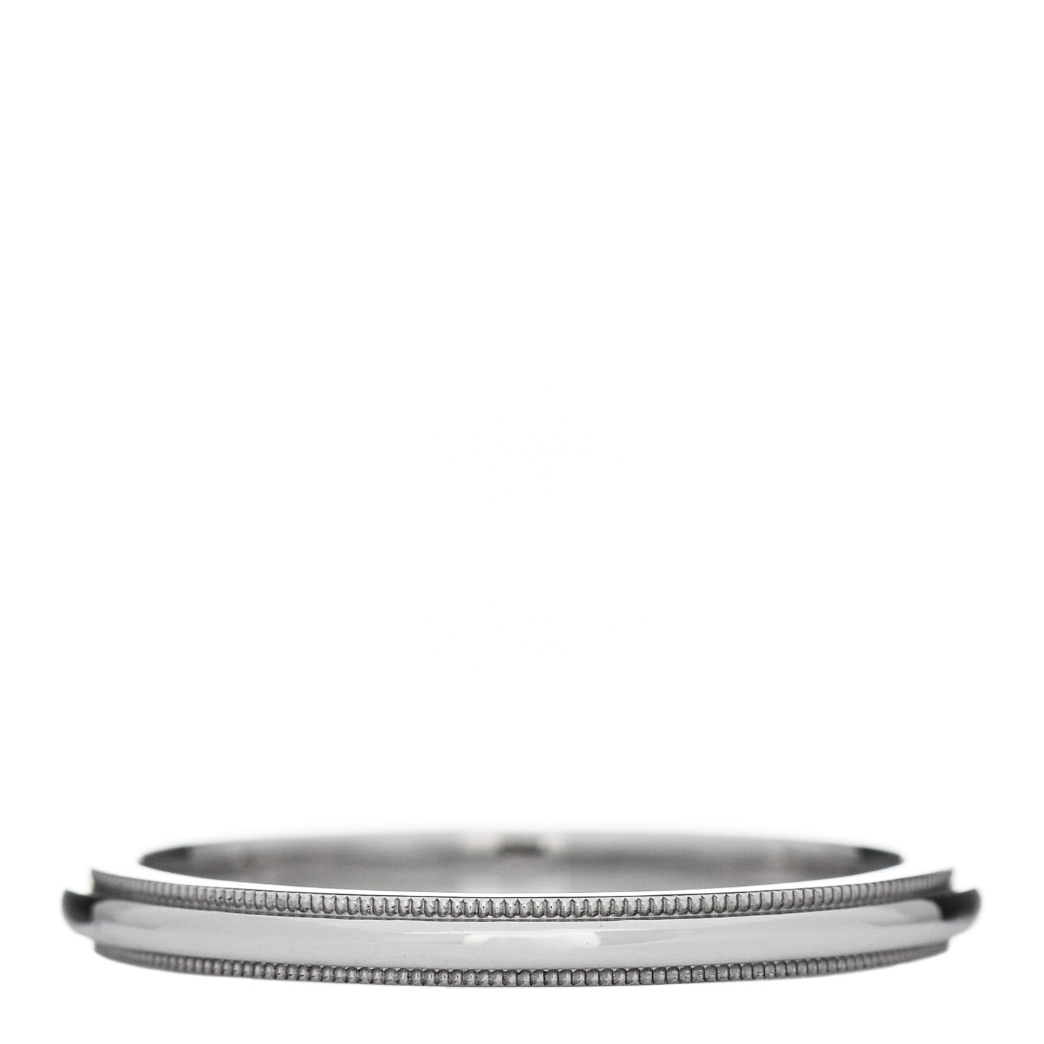 Tiffany Platinum 2mm Milgrain Wedding Band Ring 54 6.75 3 of 4