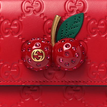 Gucci Guccissima Mini Cherry Chain Bag Hibiscus Red 7 of 9