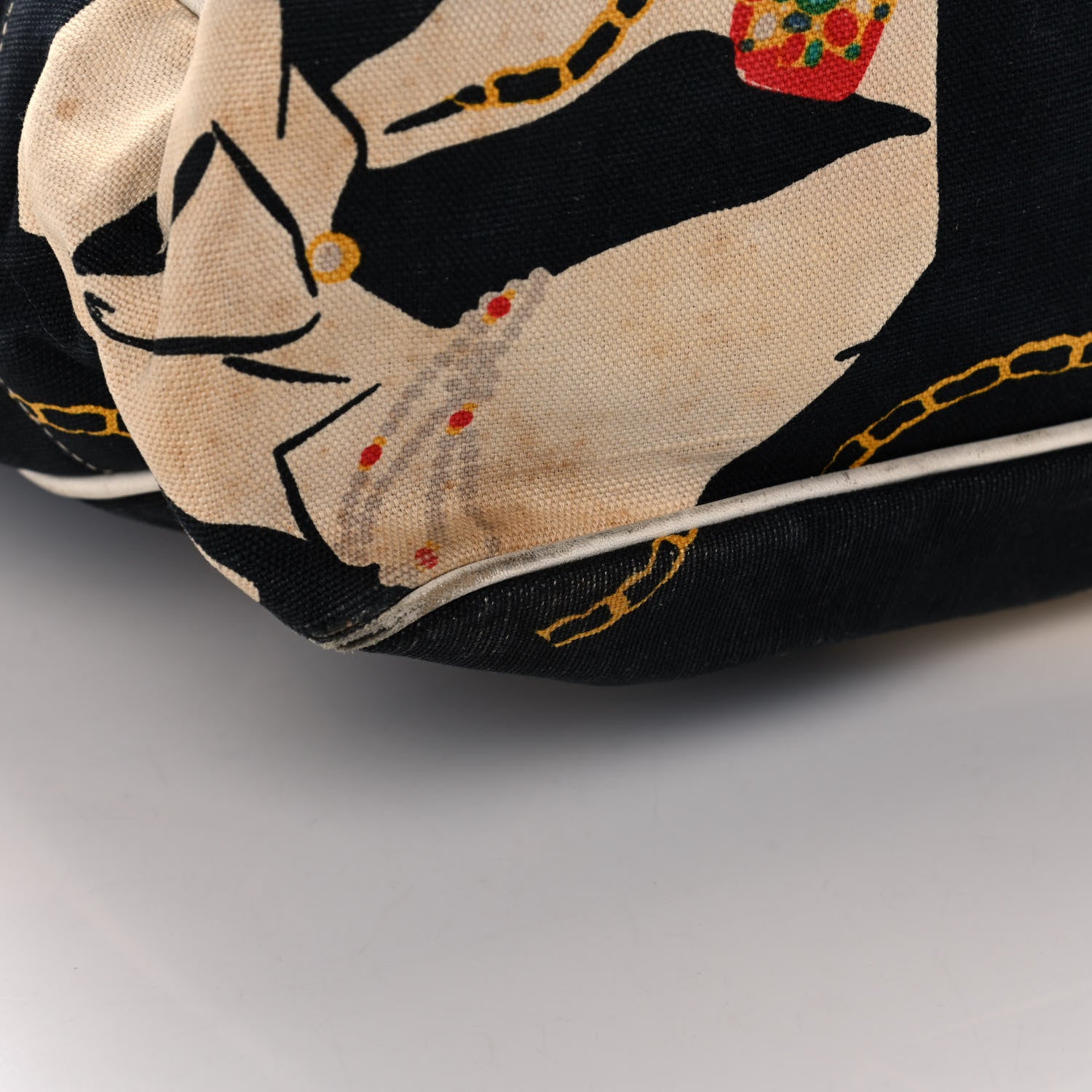 Chanel Canvas Print Tote Black Multi 9 of 13