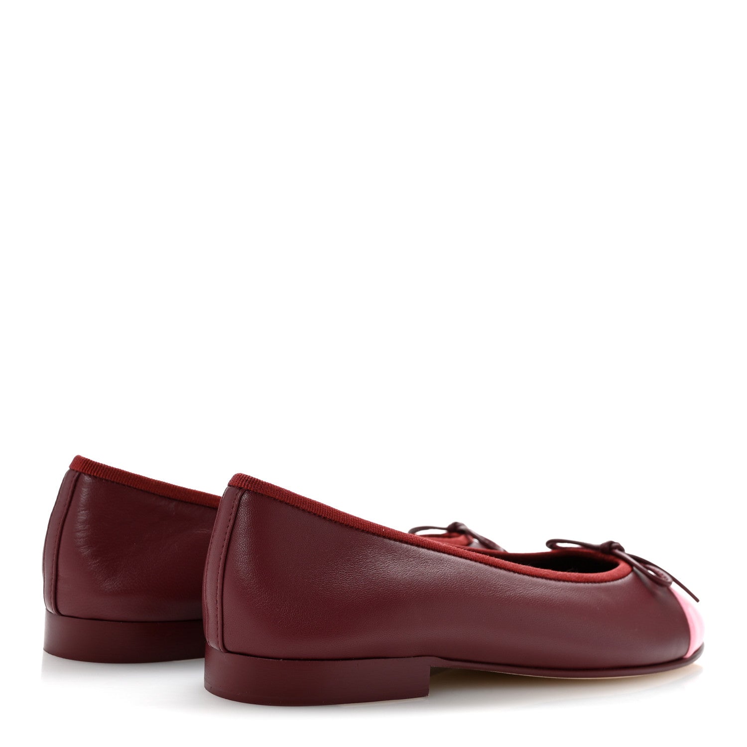 Chanel Lambskin Cap Toe CC Slingback Flats 35 Burgundy Pink 36 Burgundy Pink 5 of 11