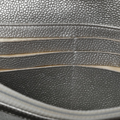 Chanel Glittered Metallic Caviar Quilted Large Flap Wallet Silver 12 of 16