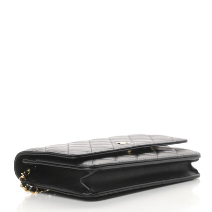 Chanel Lambskin Quilted Wallet On Chain WOC Black 4 of 14