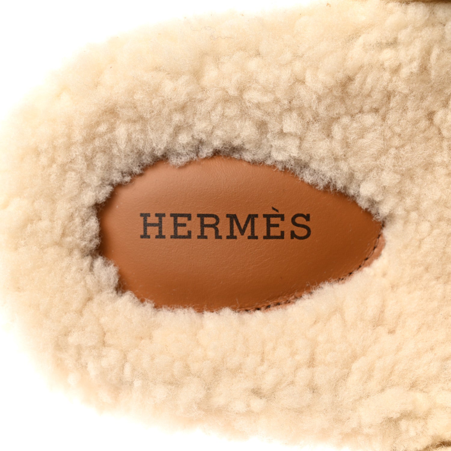 Hermes Suede Goatskin Woolskin Womens Chypre Sandals 37 Naturel Ecru 7 of 9