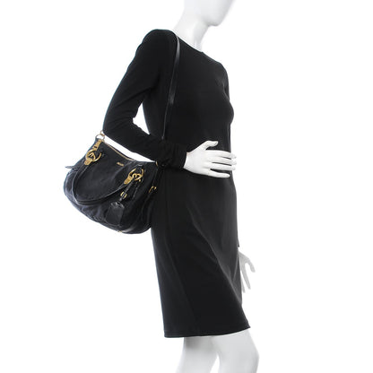 Prada Tessuto Nylon Jacquard Logo Aviator Satchel Black 2 of 15