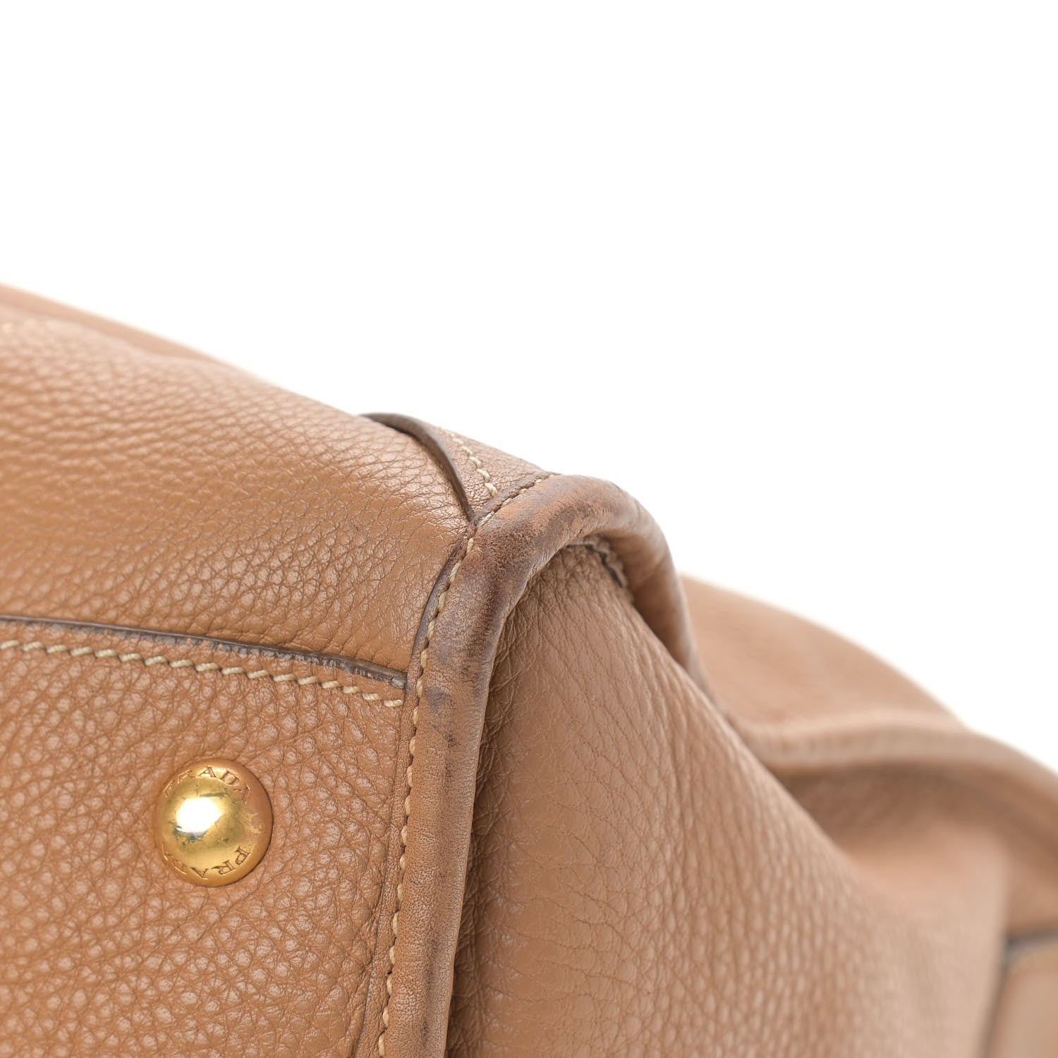 Prada Vitello Daino Shopping Satchel Caramel 11 of 16