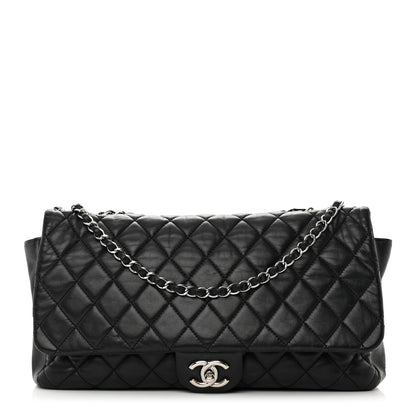Chanel Lambskin Quilted Jumbo Coco Rain Flap Black 1 of 24