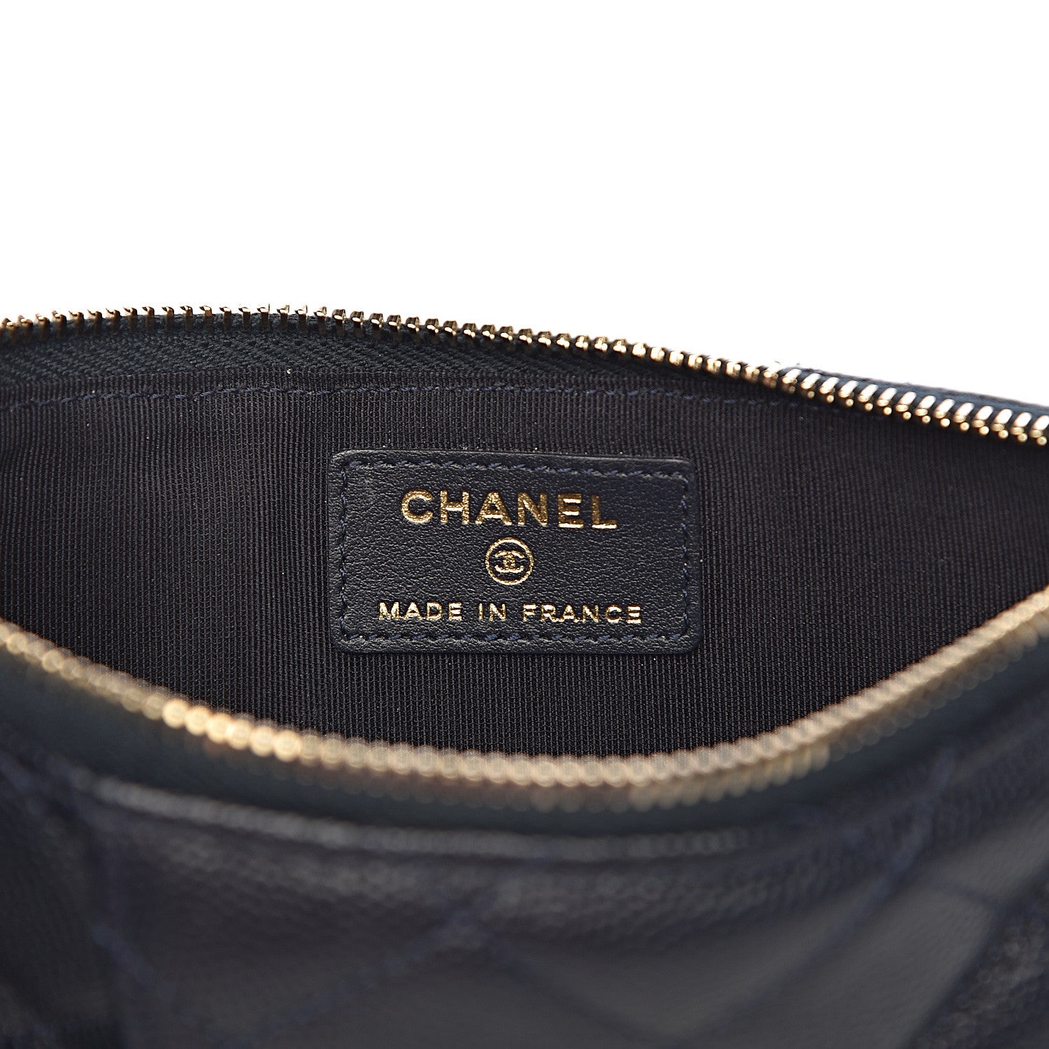 Chanel Caviar Quilted Classic Flat Wallet Pouch Navy 7 of 7