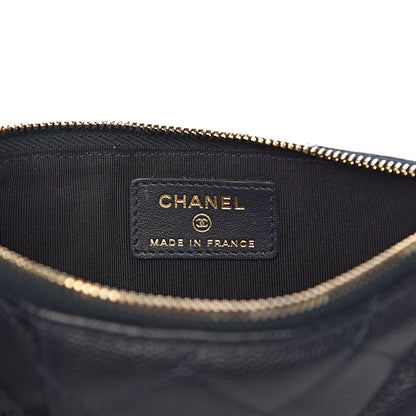 Chanel Caviar Quilted Classic Flat Wallet Pouch Navy 7 of 7