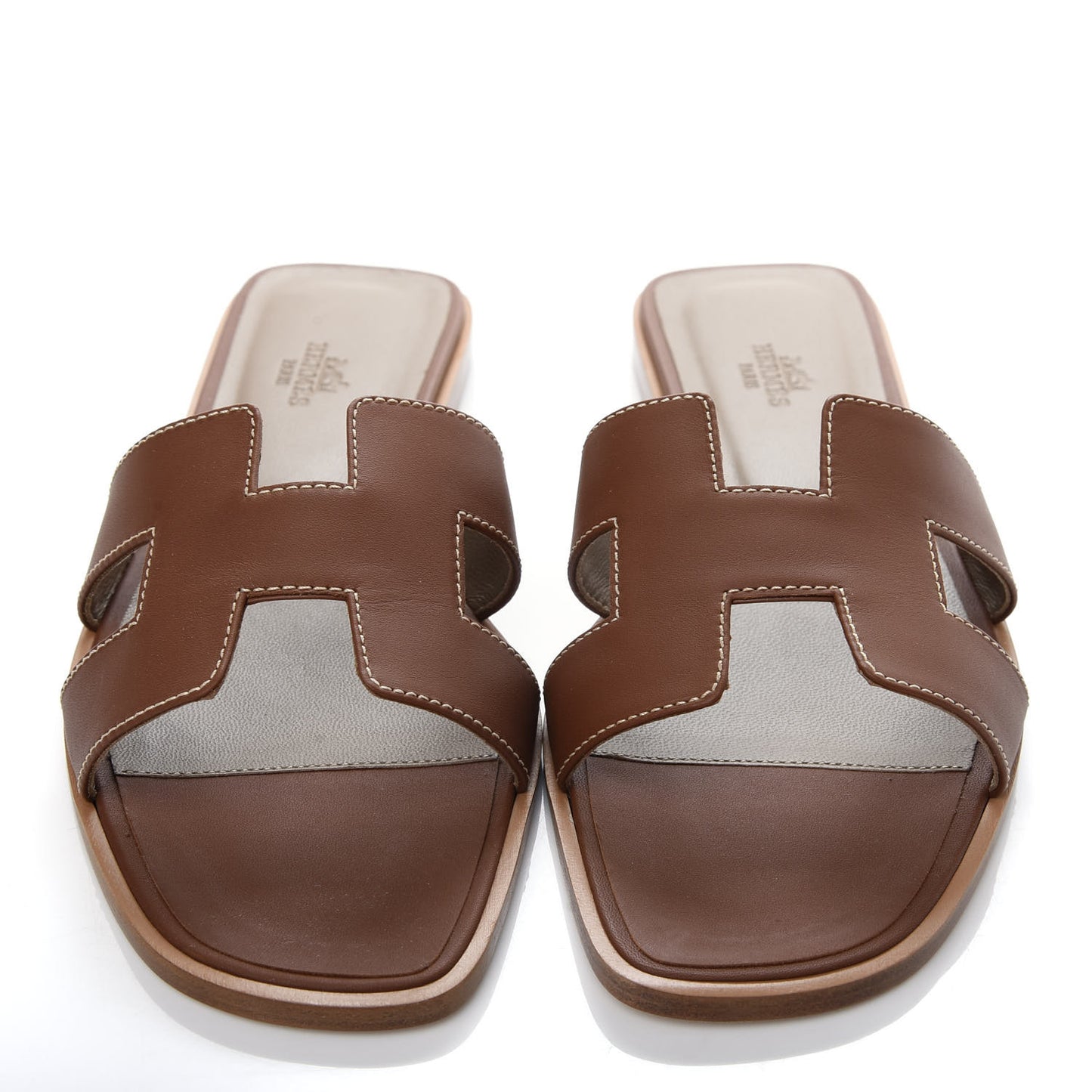 Box Calfskin Oran Sandals 39.5 Gold