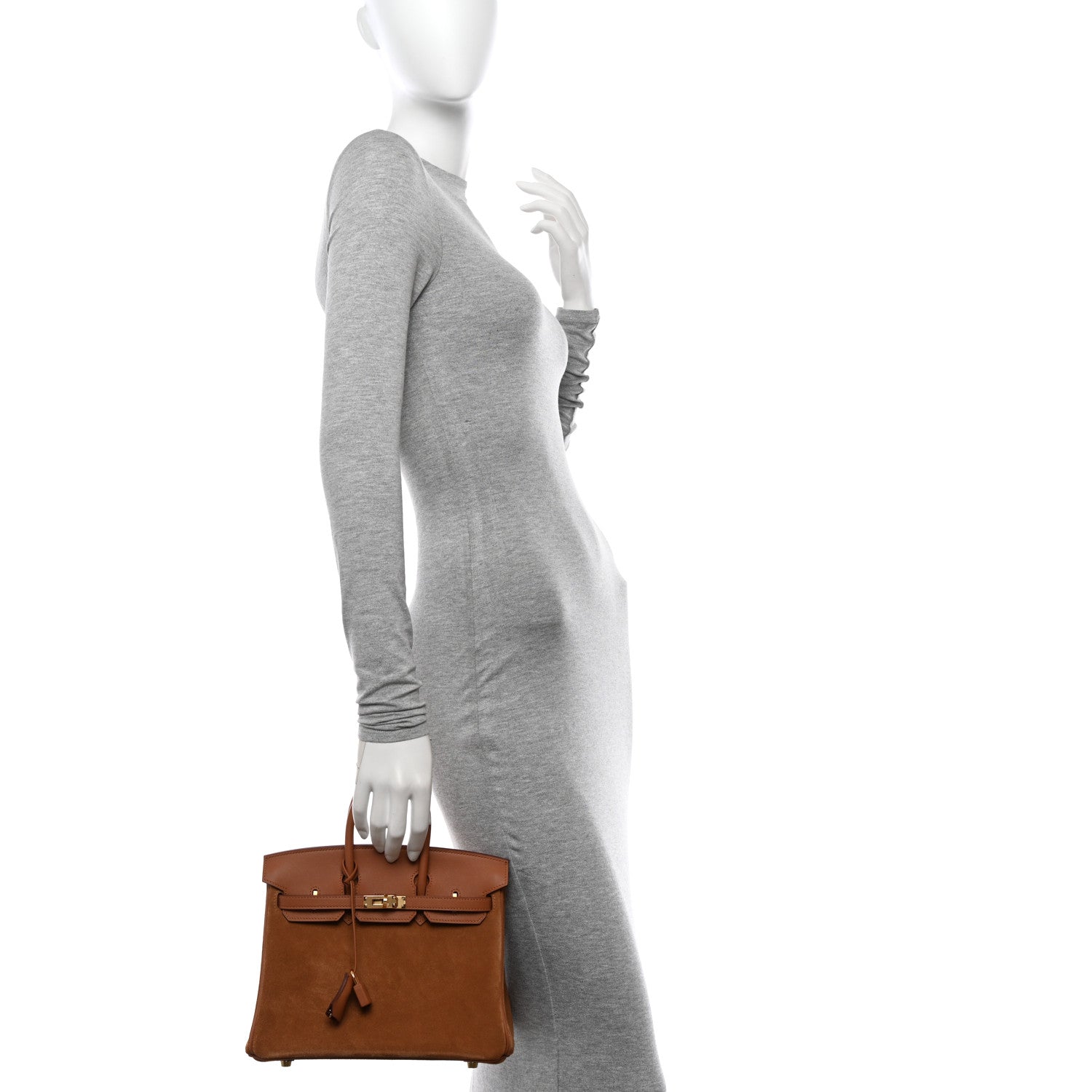 Hermes Veau Doblis Swift Grizzly Birkin 25 Gold 2 of 12