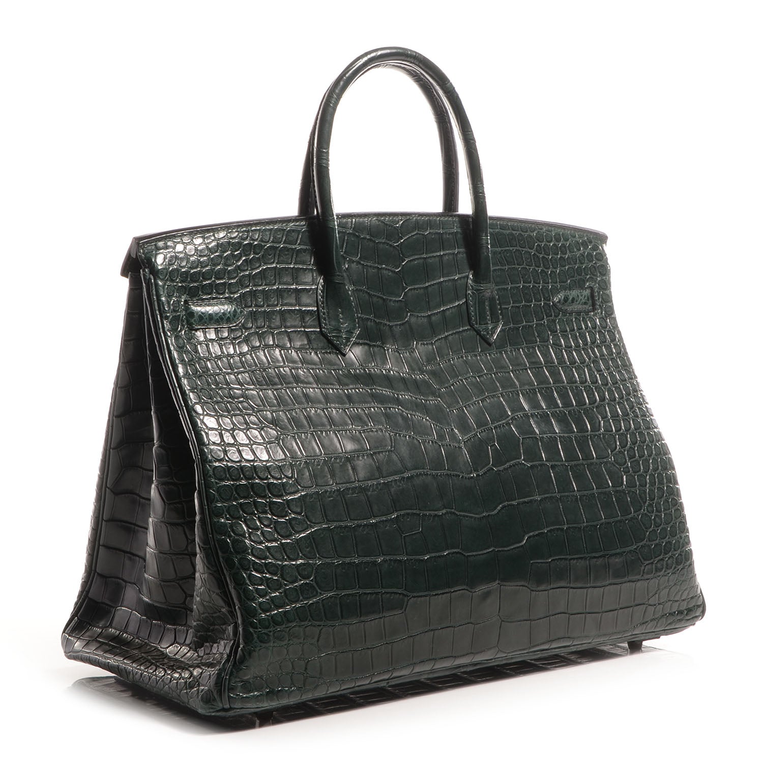 Hermes Matte Porosus Crocodile Birkin 40 Vert Fonce 3 of 10