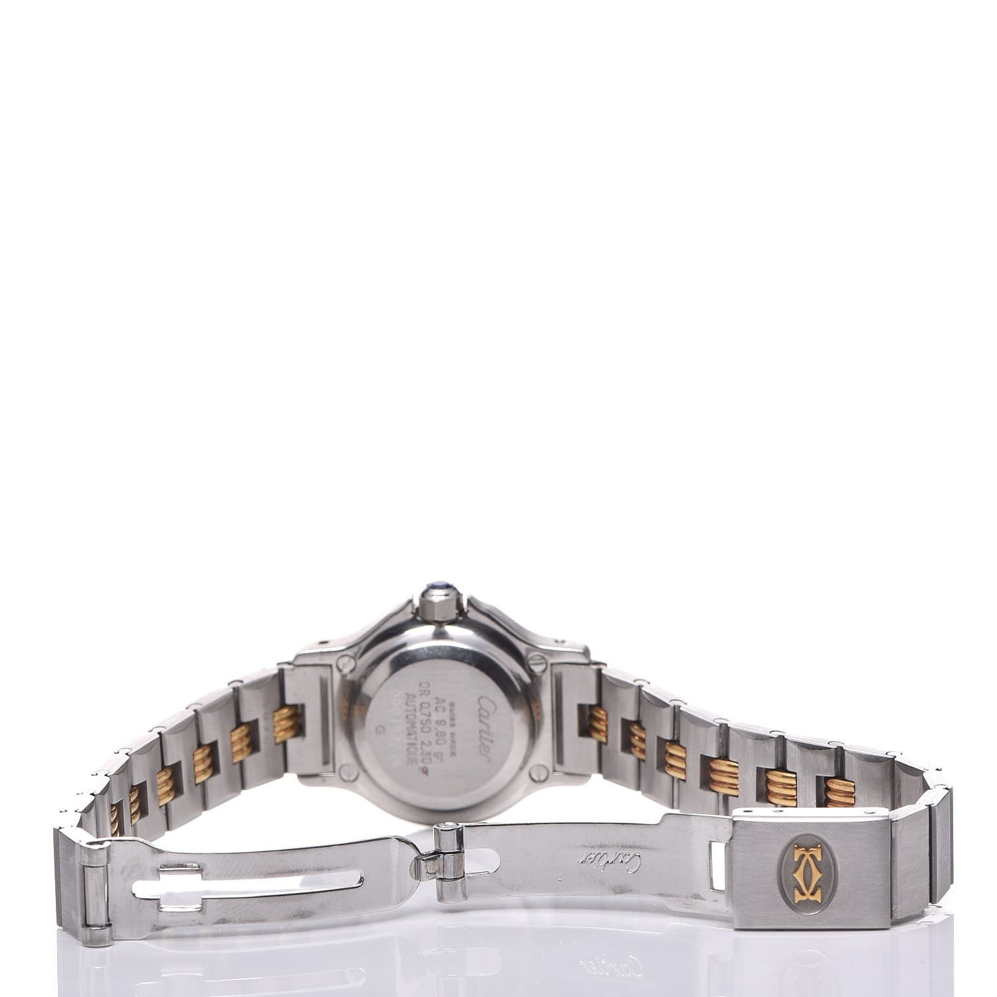 Stainless Steel 18K Yellow Gold 24mm Santos Octagon Automatic Watch