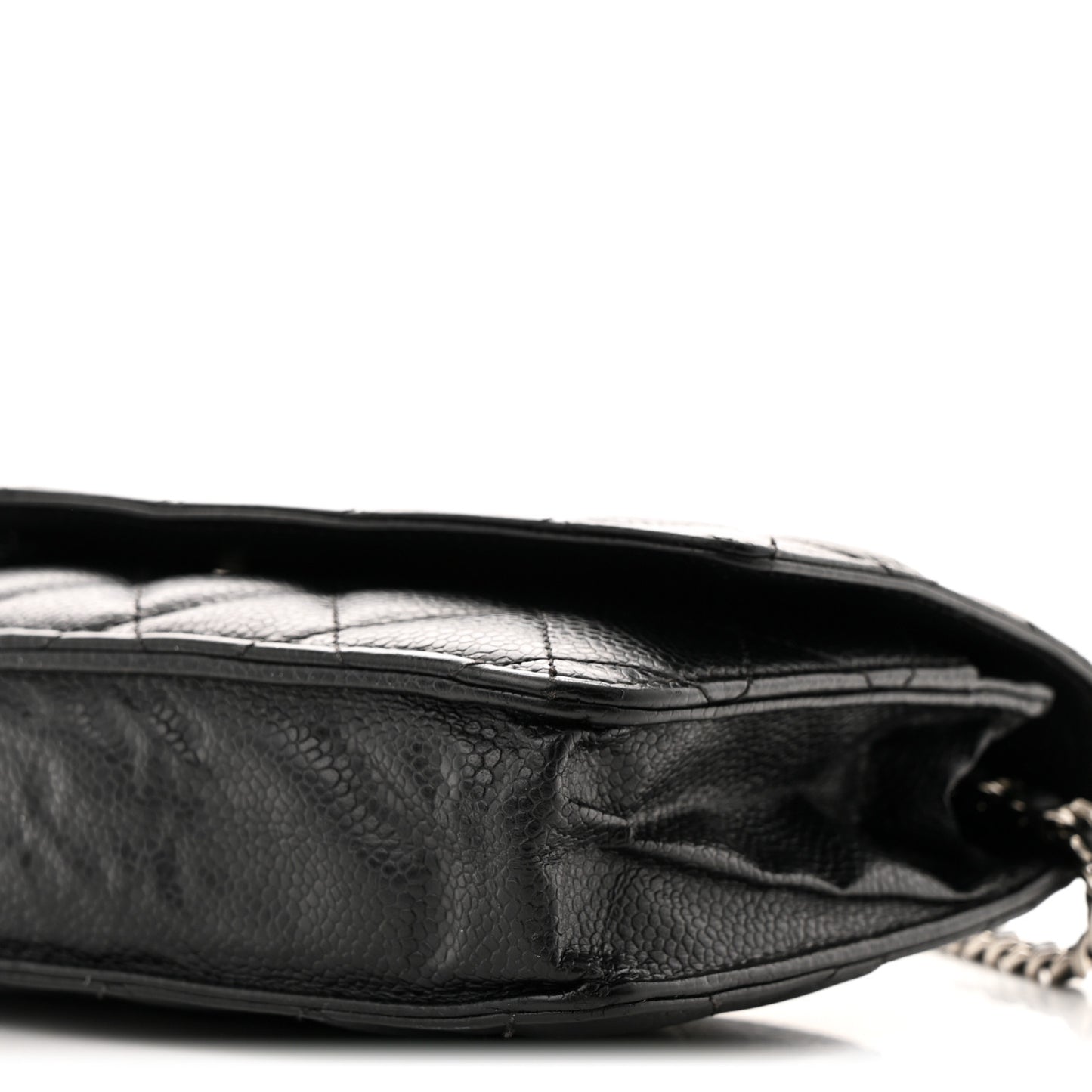 Caviar Quilted Wallet on Chain WOC Black