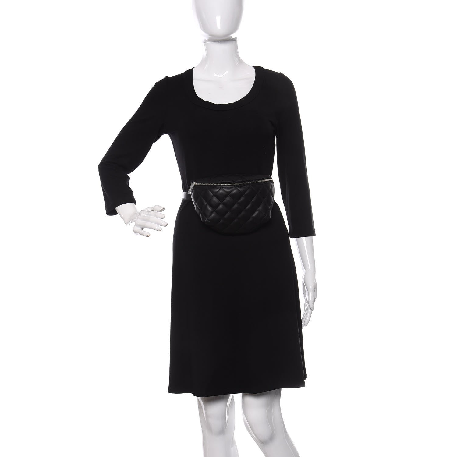 Chanel Calfskin Quilted Waist Belt Bag Black 2 of 10