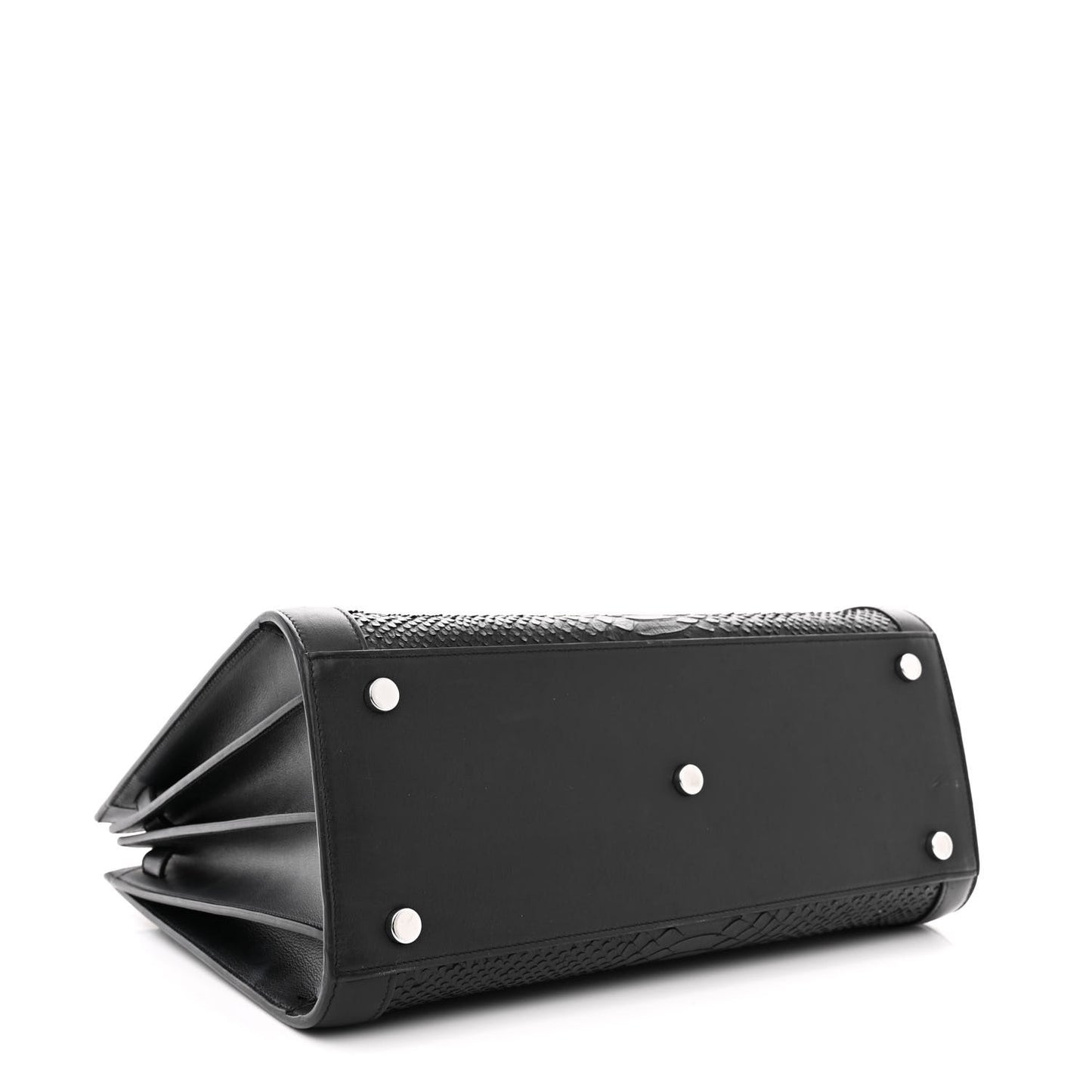 Python Calfskin Embossed Small Sac de Jour Black