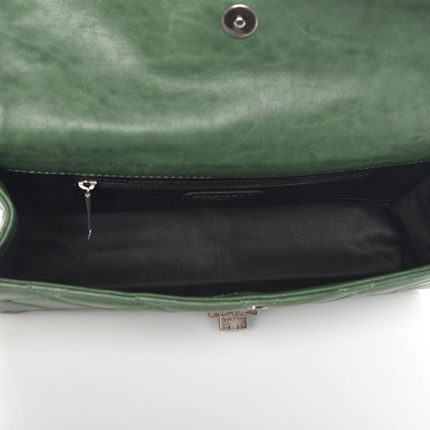 Washed Lambskin Jumbo Take Away Flap Green