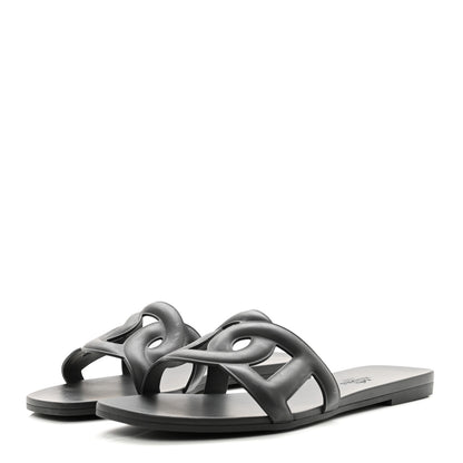 Hermes Rubber Aloha Sandals 38 Black 3 of 8