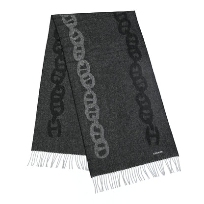 Hermes Cashmere Crazy Chain Muffler Anthracite Flanelle 2 of 4