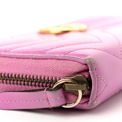 Gucci Calfskin Matelasse GG Marmont Zip Around Wallet Candy Mousse 11 of 11