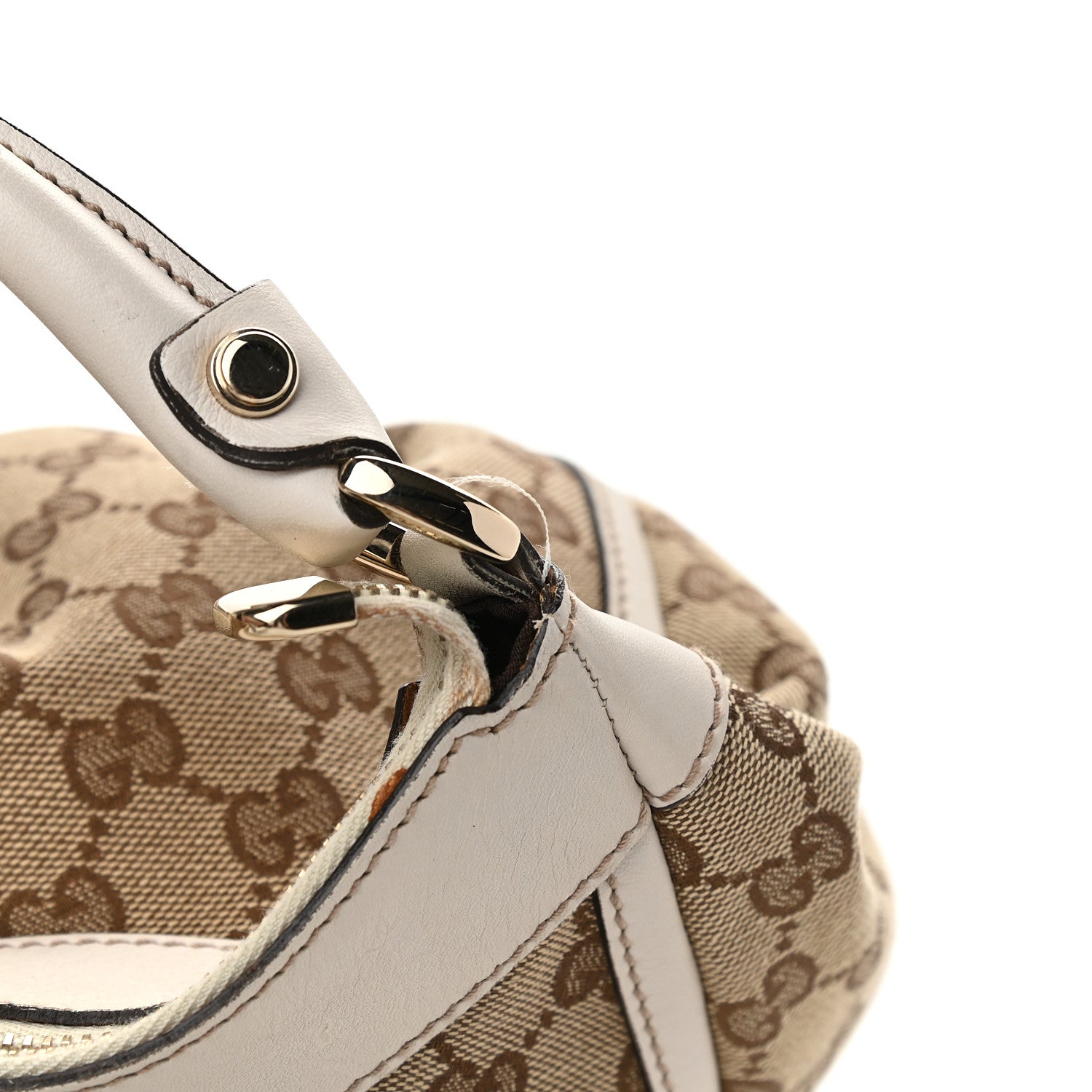 Gucci Monogram Medium D Gold Ring Hobo White 12 of 12