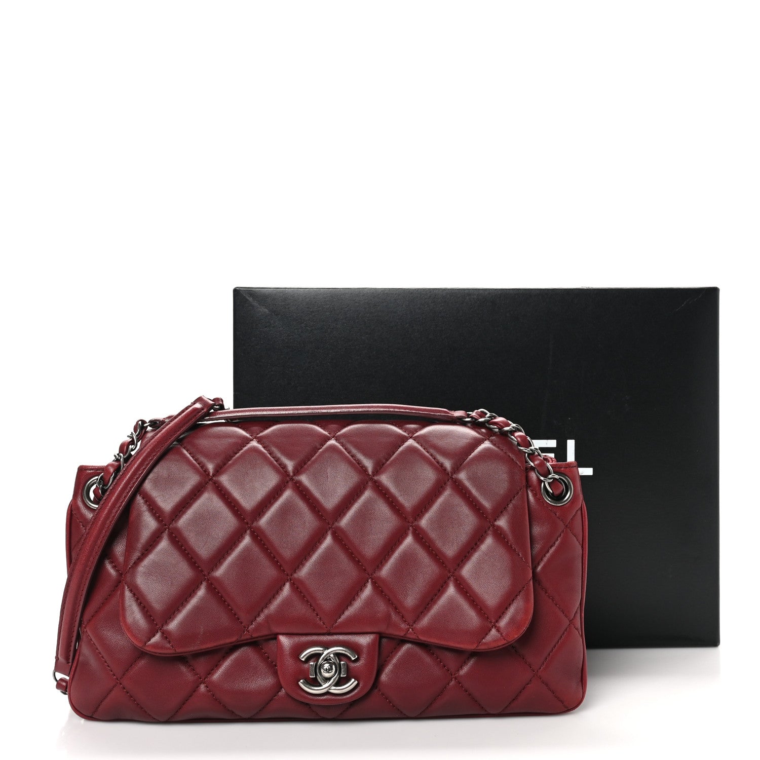 Chanel Lambskin Quilted Chanel 3 Accordion Flap Bag Red 11 of 11