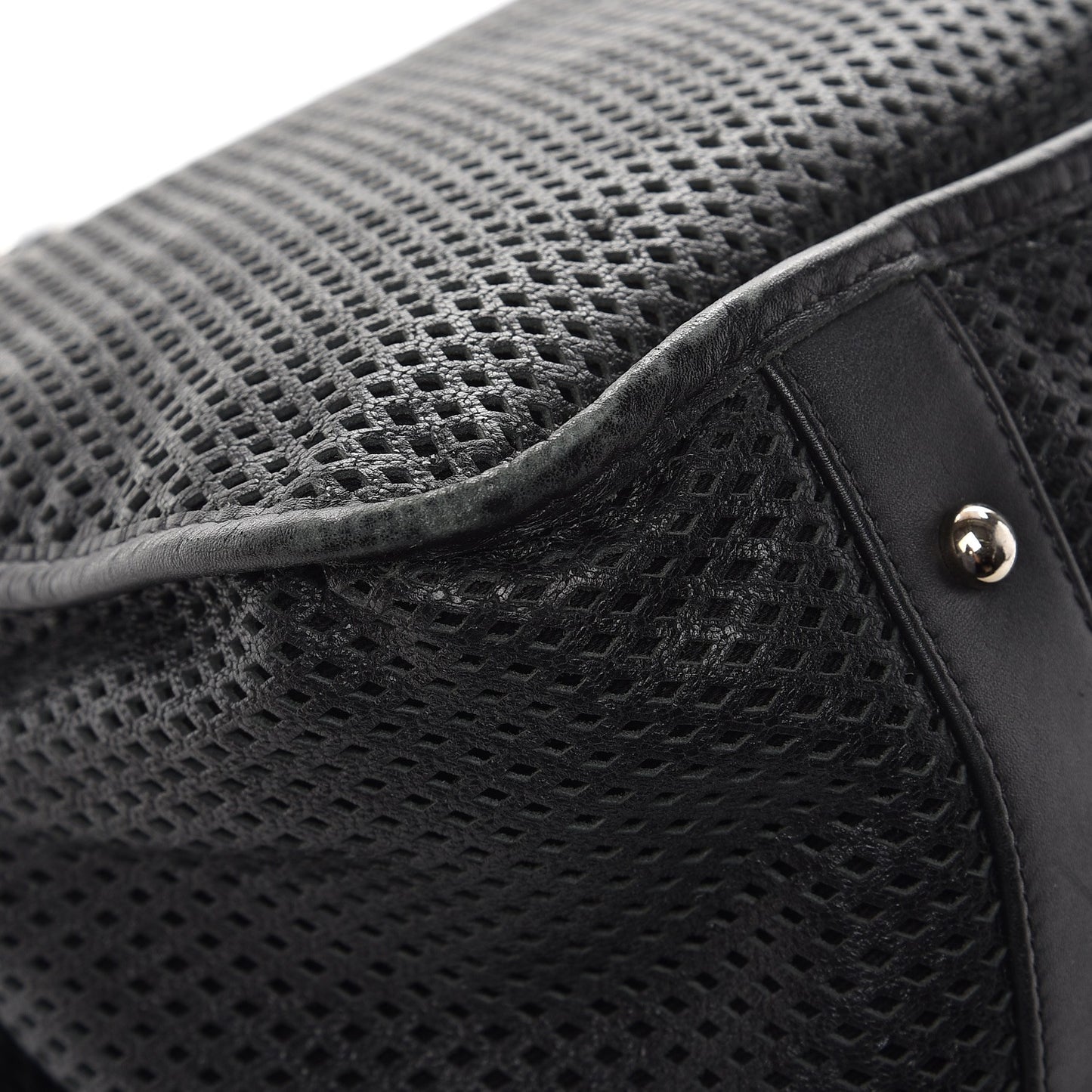 Calfskin Perforated Up In The Air Tote Black