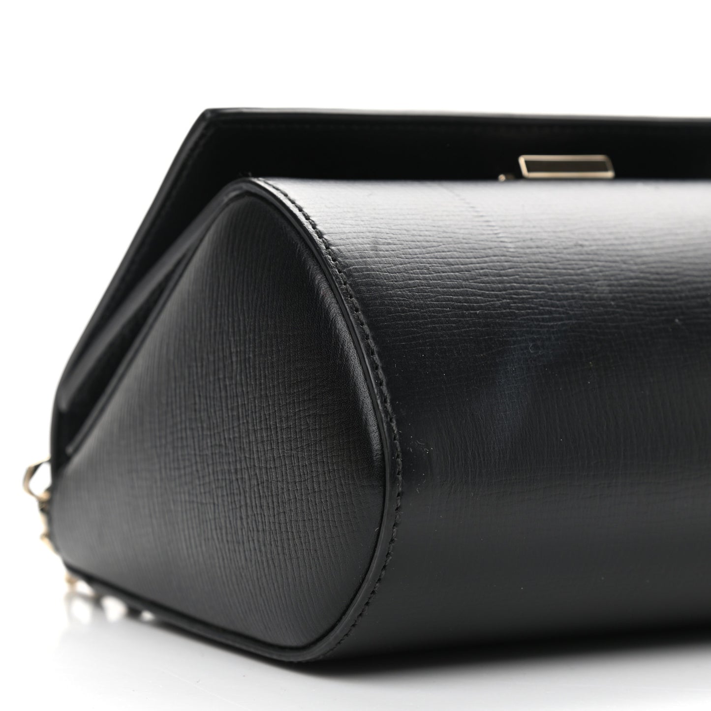 Textured Calfskin Mini Pandora Box Chain Crossbody Bag Black