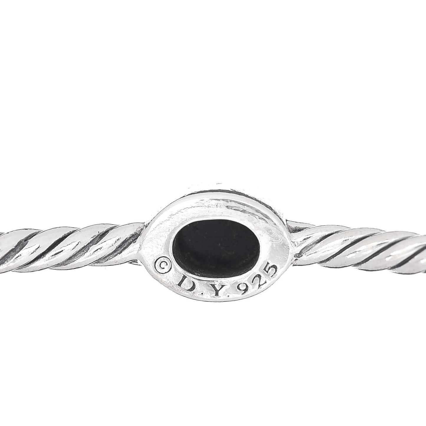 Sterling Silver Black Onyx Color Classics 4 Station Bangle Bracelet