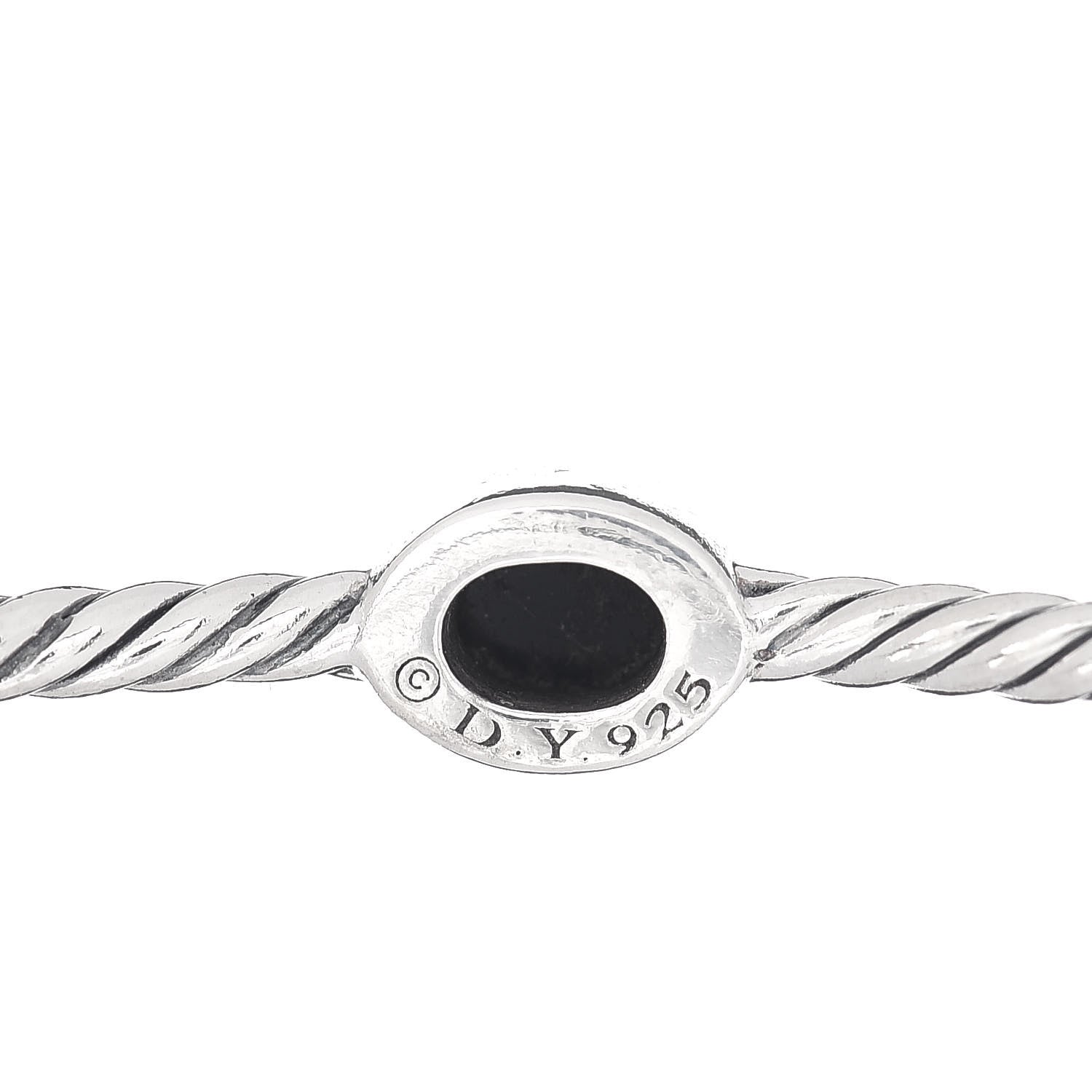 David Yurman Sterling Silver Black Onyx Color Classics 4 Station Bangle Bracelet 4 of 4