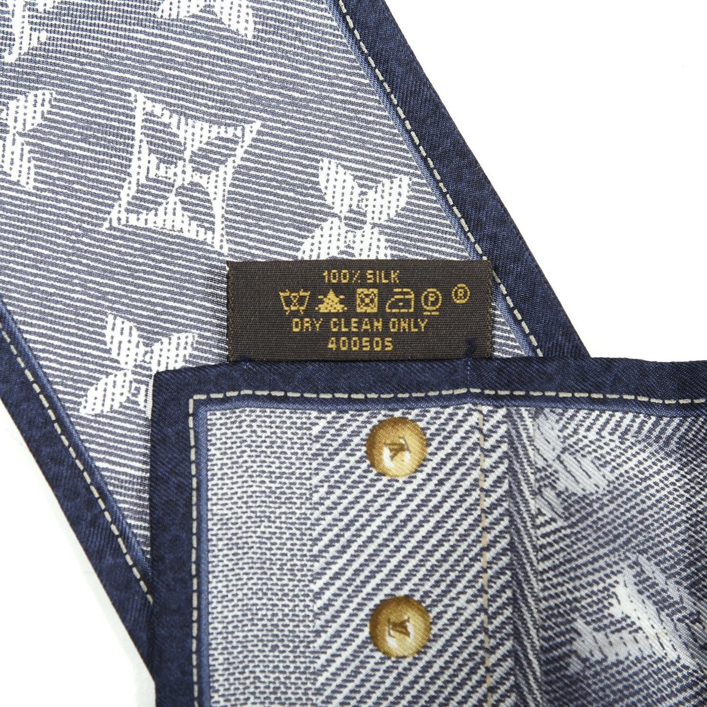 Silk Monogram New Denim Bandeau Marine