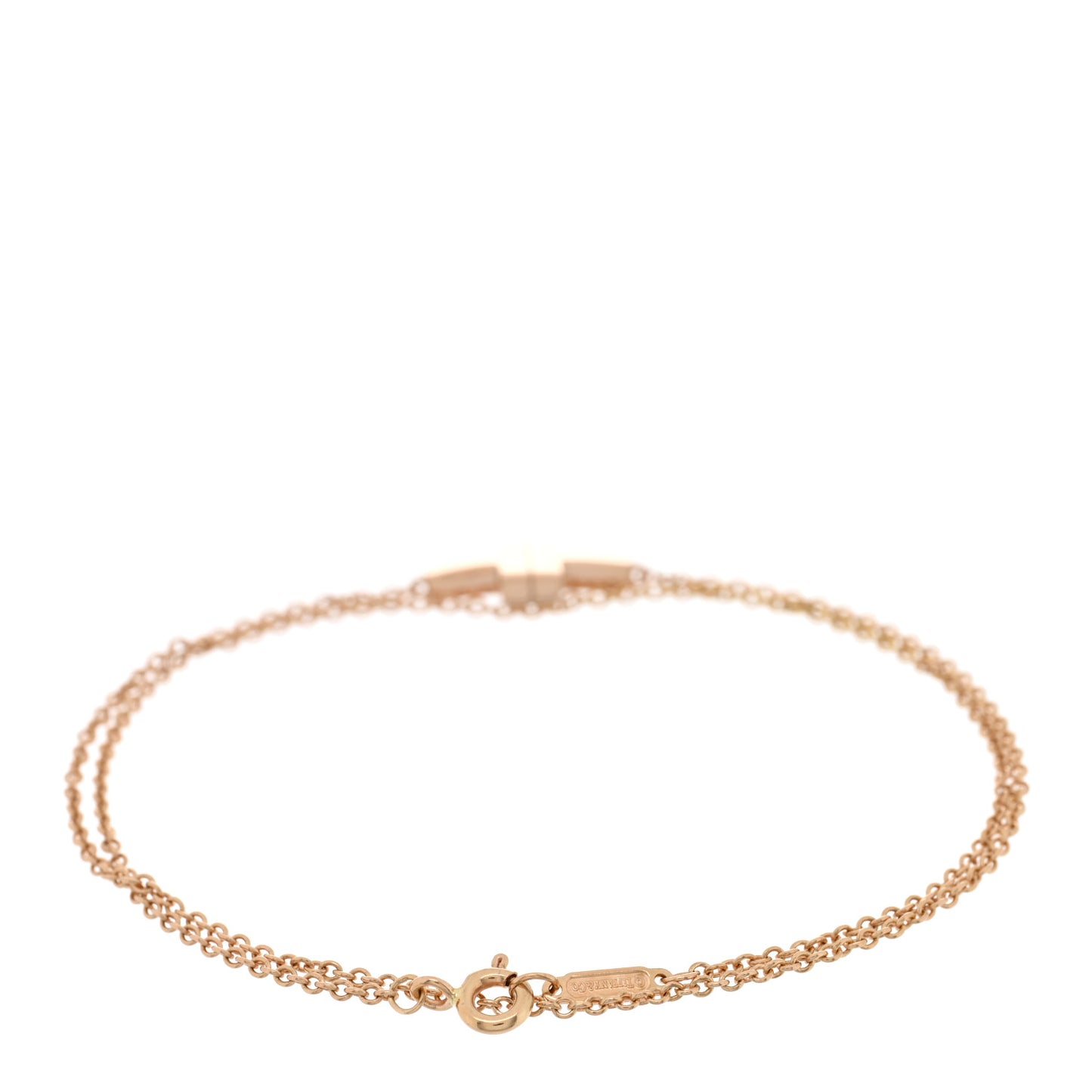 18K Rose Gold T Double Chain Bracelet